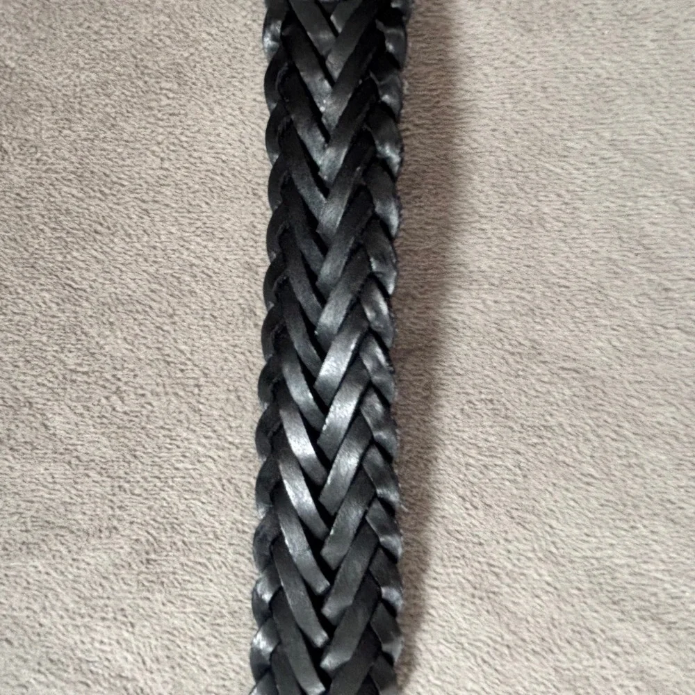Levis Boys Braided Genuine Leather Belt Black Brown Reversible Size 30-32 L
